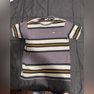 Grey and orange striped Obey t-shirt #skater